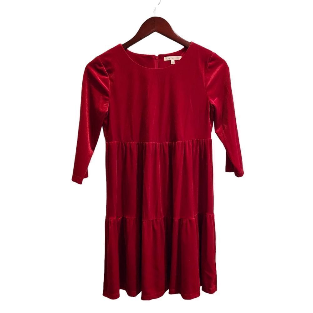 Copper Key Red Velvet Dress Holiday Size Large Girls